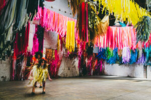 Decor at the roller skating event.
